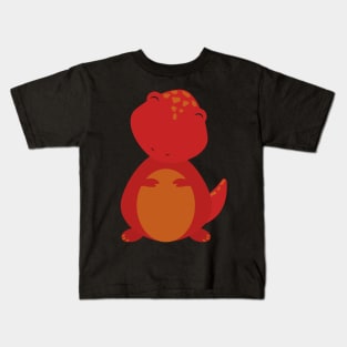 Happy Red Baby Dinosaur Kids T-Shirt